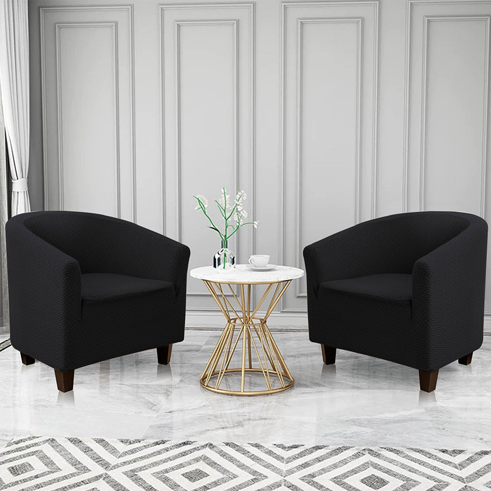 Stretch Chair Sofa Slipcover 1 Seater Couch Cover -Black