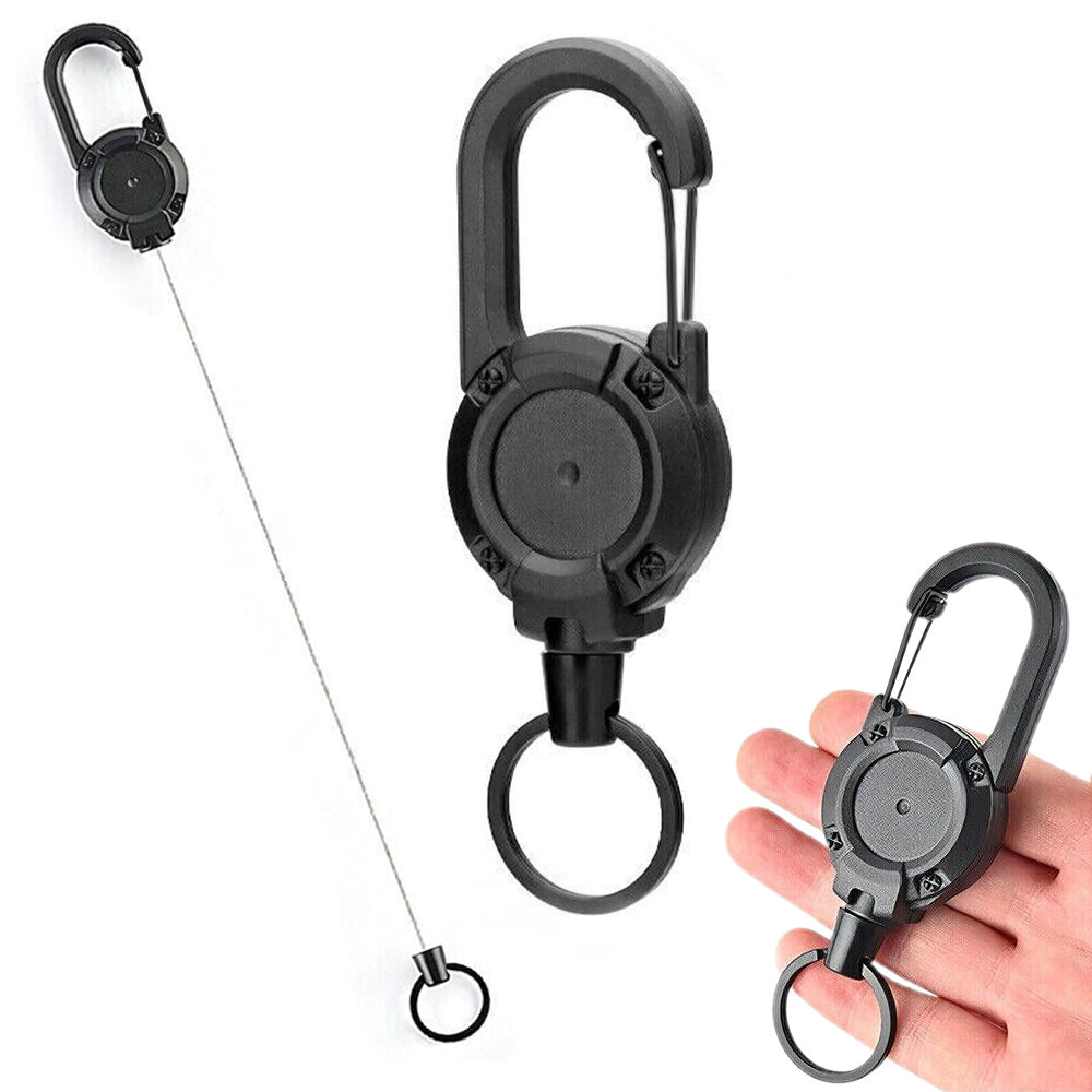 4Pcs Retractable Keychains Multitool Carabiner Badge Holders