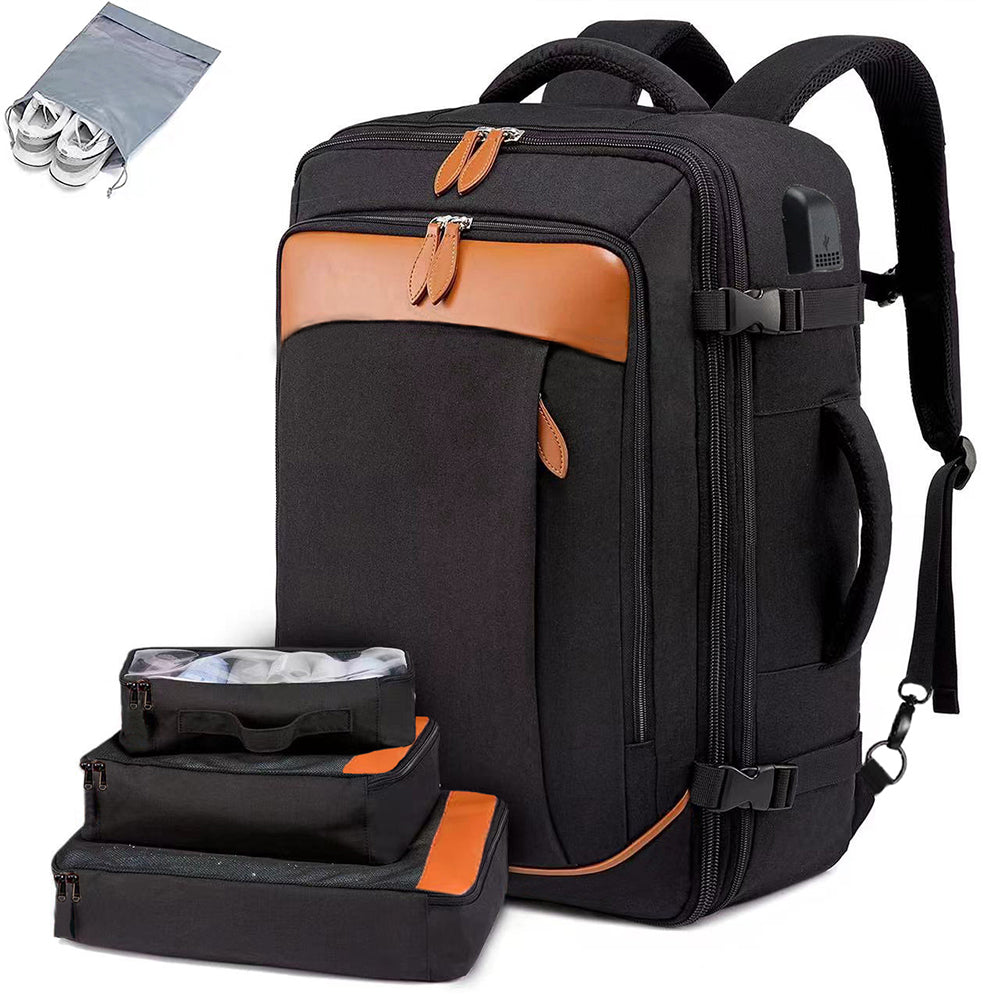 Travel Laptop Backpack Carry on Luggage Bag with 3 Packing Cubes and Shoe Bag