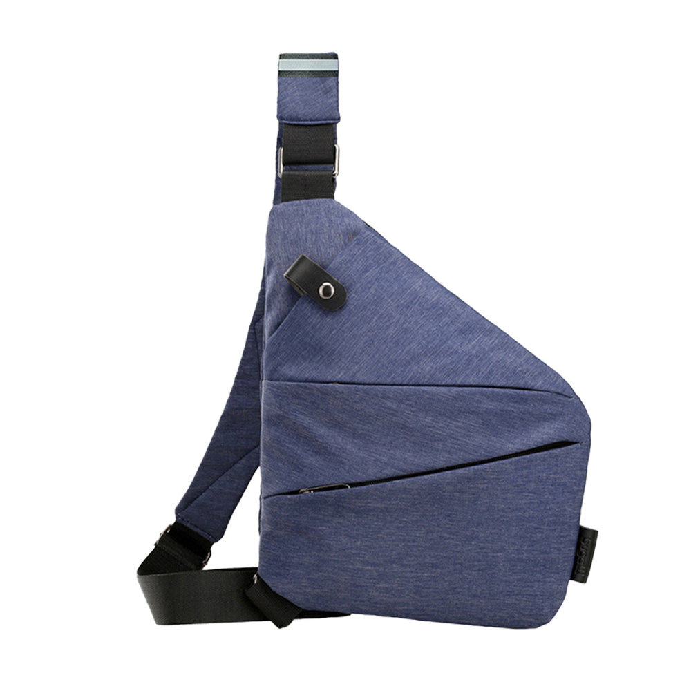 Men Anti-Theft Chest Pack Left Shoulder Sling Bag Travel Crossbody Bag Blue