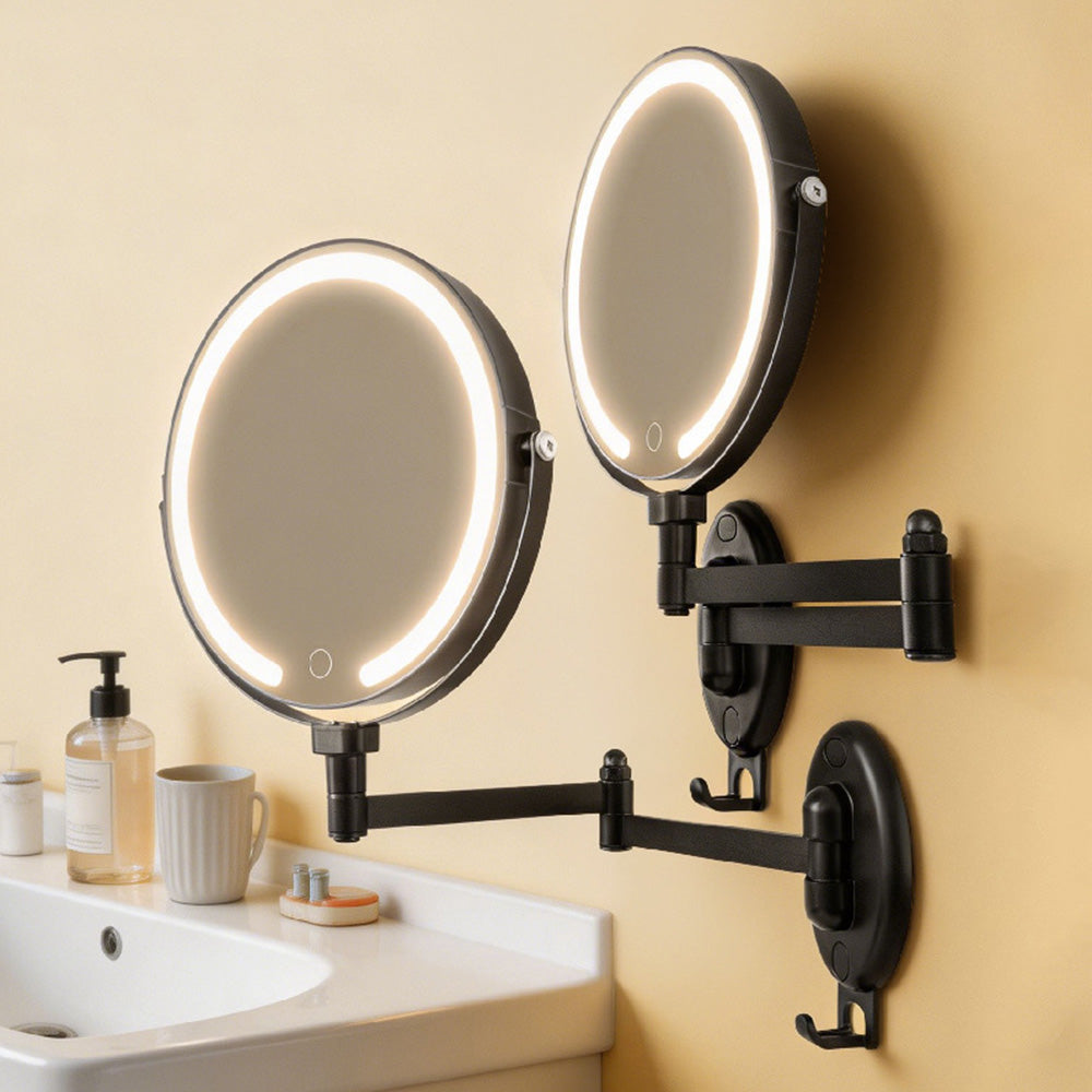 Extendable Wall Mounted LED Makeup Mirror with 7X Magnification