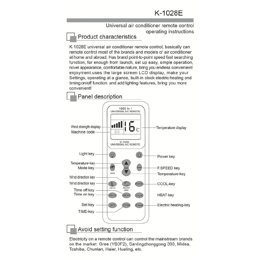 Universal Air Conditioning Remote Control
