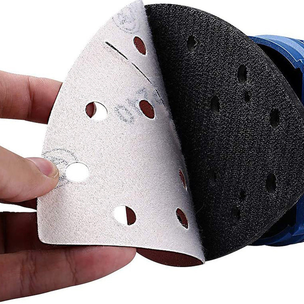 60Pcs 11-Hole Sanding Sheets Triangle Detail Sander Pads for Polishing