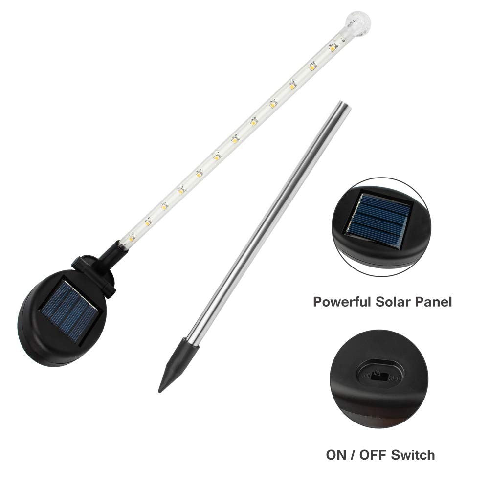 Warm 25 LED Meteor Shower Falling Rain Water Resistance Solar Powered Lights