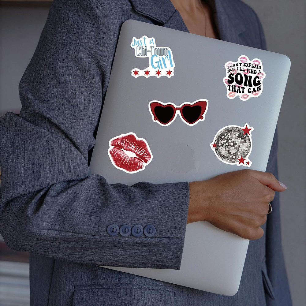 50 Pcs Aesthetic Downtown Girls Stickers Pack Vinyl Waterproof Stickers for Water Bottle Laptop