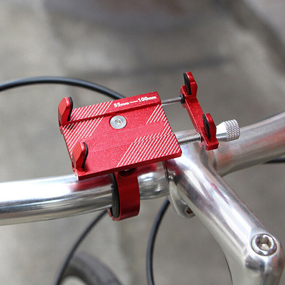 Mobile Phone Holder for Bike Handlebar Aluminium Alloy Phone Mount for Bicycle Motorcycle Red
