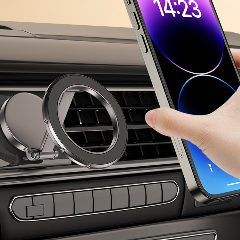 Magnetic Car Phone Holder Rotating Magnet Mount Mobile Cell Phone Stand Dash Fit Gray