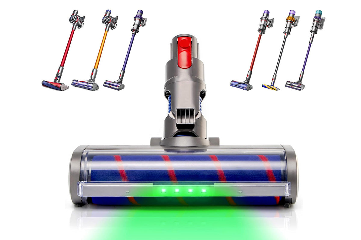 Vacuum Soft Roller Brush Head for Dyson V7 V15 Hardwood Floor Cleaner with LED Light