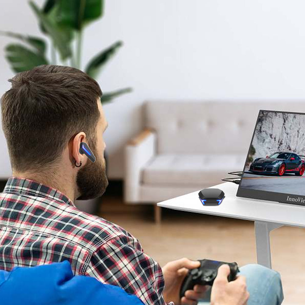 Wireless Bluetooth Gaming Earphones In-Ear Headsets with Breathing Light Black