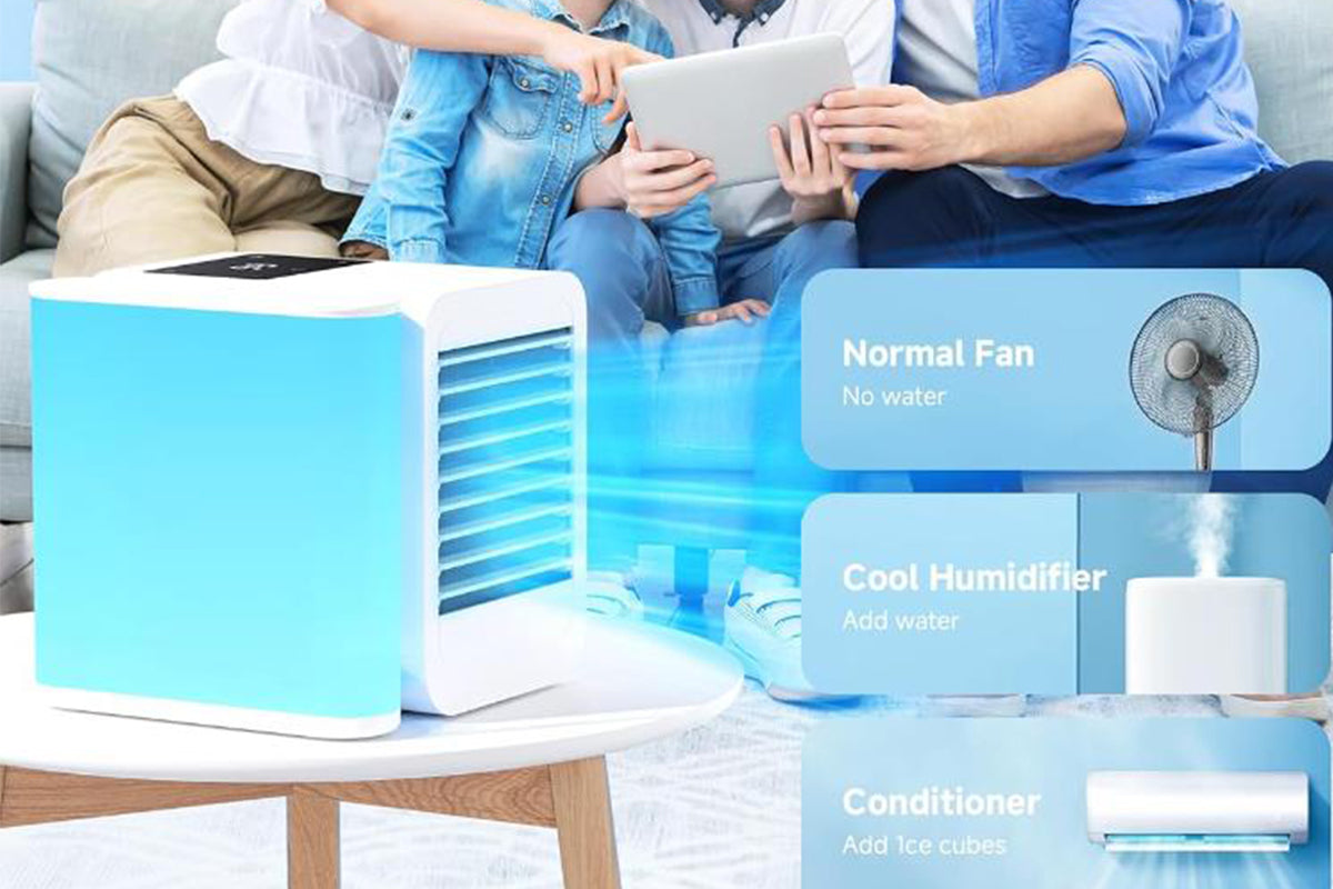 Portable Air Conditioner Cooling Fan Evaporative Colourful Air Cooler with 1000ml Water Tank