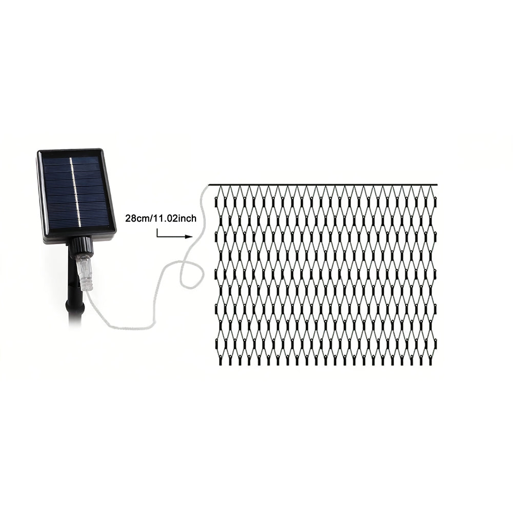 Solar Outdoor Mesh Lights Bush Lights 8 Modes Christmas Net Light - Warm White