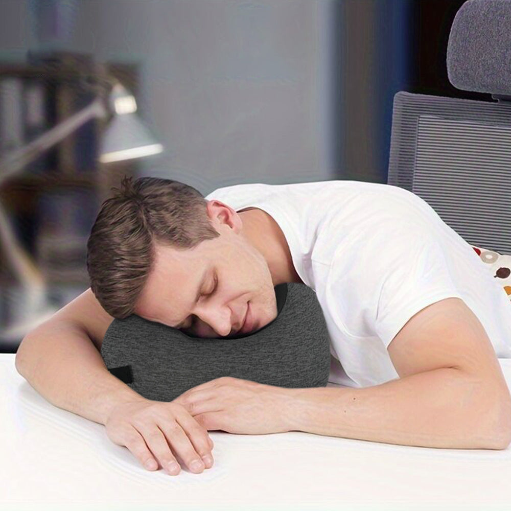 Memory Foam Pillow for Sleep Travel Neck Pillow with Storage Bag Dark Grey