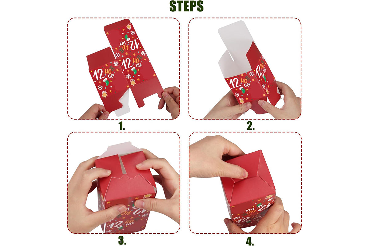 24Pcs DIY Christmas Advent Calendar Box for Candy Make Your Own Advent Calendar