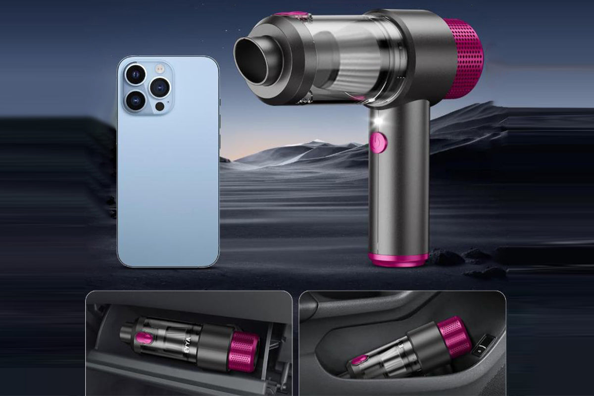 4-in-1 Handheld Car Vacuum Cleaner Cordless 6500PA Mini Air Duster with LED Light for Home Office
