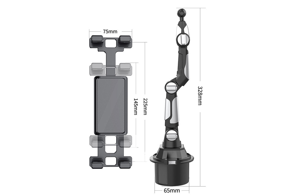 Adjustable Car Cup Holder Mount for Tablet and Phone