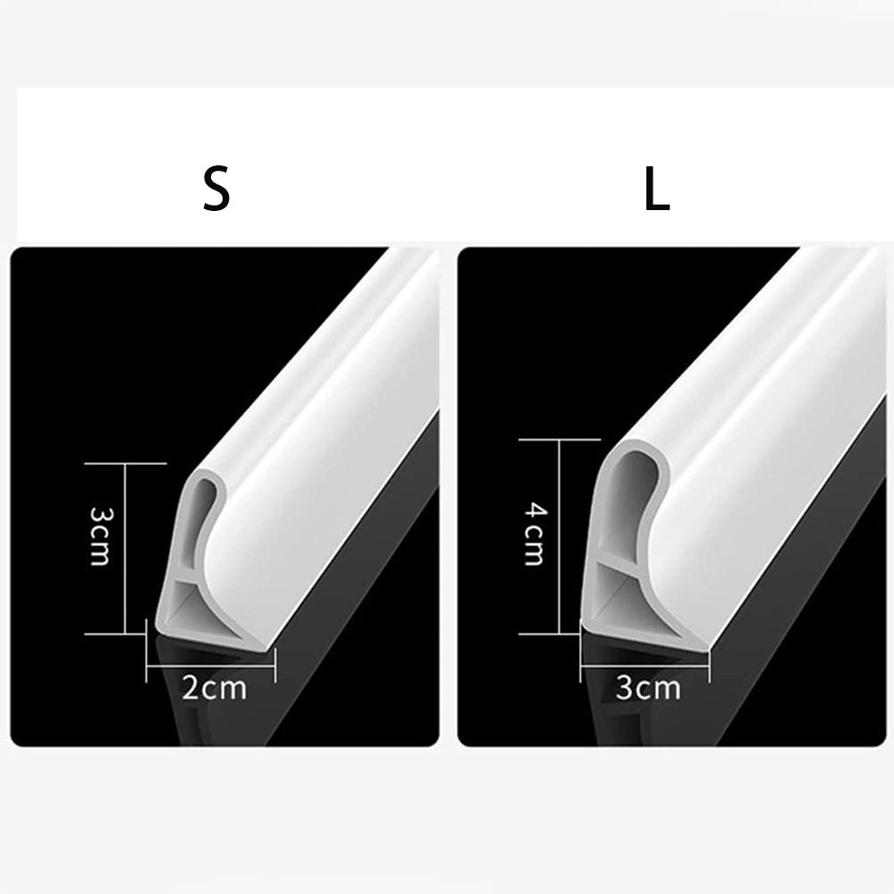 2Pcs Silicone Shower Splash Guard Curved Waterproof Strip