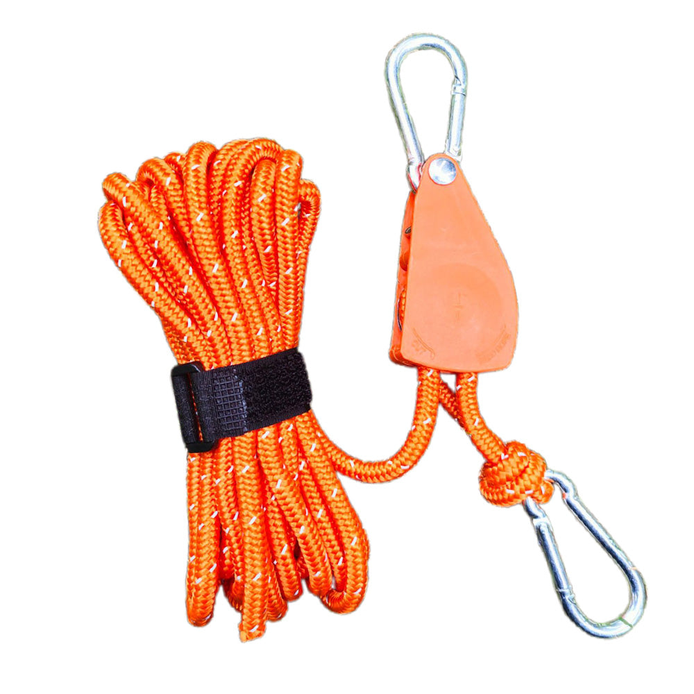 5M Adjustable Fast Release Pulley Camping Rope Camping Tent Guy Line for Canopy Orange