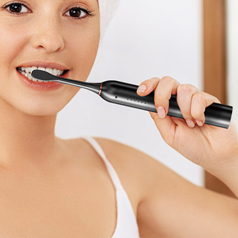 6-Mode Electric Toothbrush with 10 Brush Heads Rechargeable  Toothbrush Set for Home Travel Black