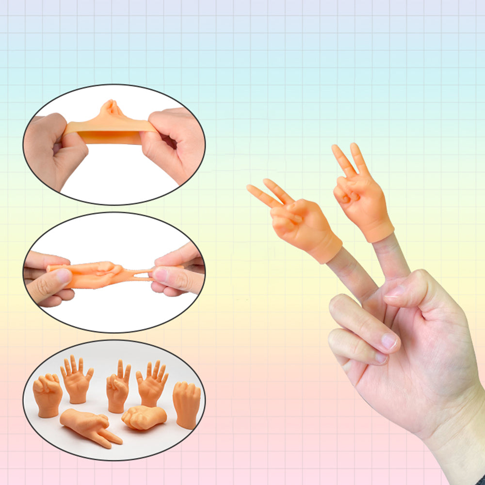 7Pcs Mini Hands Set for Cats Small Elastic Human Hands Toy for Cats