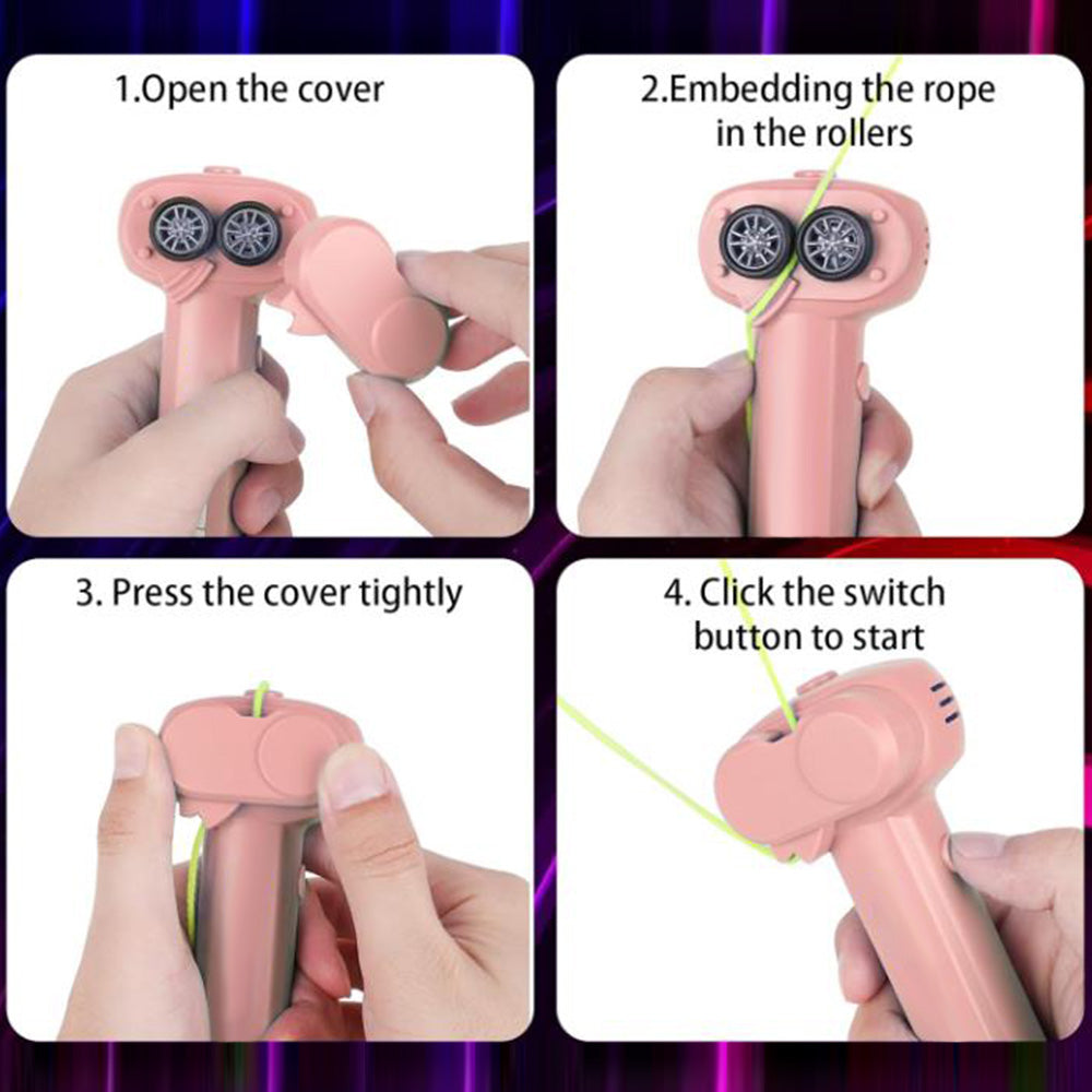 String Rope Launcher Fidget Toy Glow in The Dark Rope String Shooter Christmas Birthday Party Favor Pink