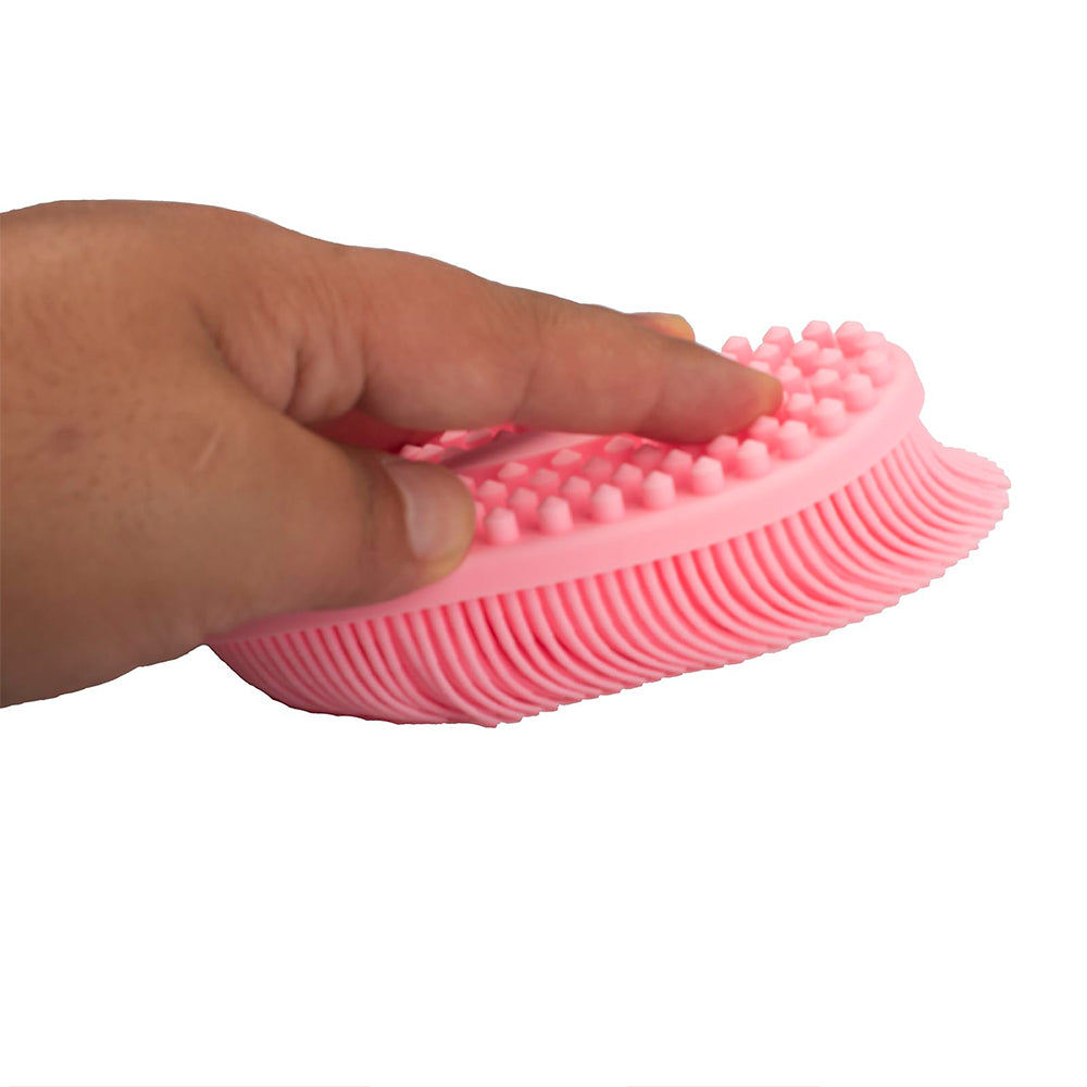 Silicone Body Scrubber Exfoliating Bath Body Brush-Pink