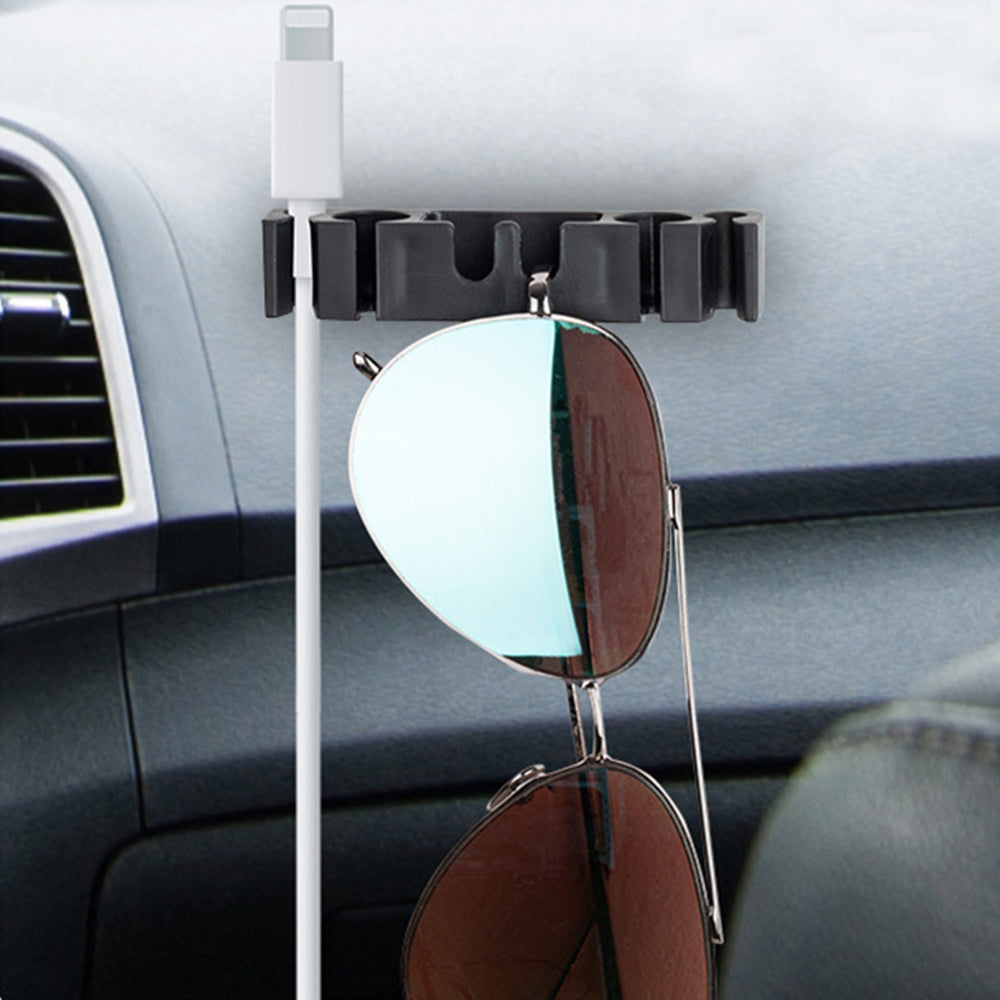 5Pcs Punching Free Black Cable Organizer Holder
