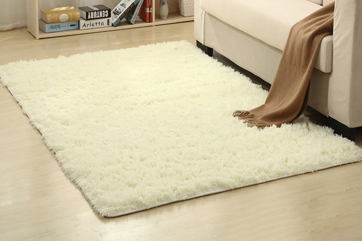 Soft Modern Indoor Shaggy Rug for Bedroom Livingroom Dorm Decor-Beige