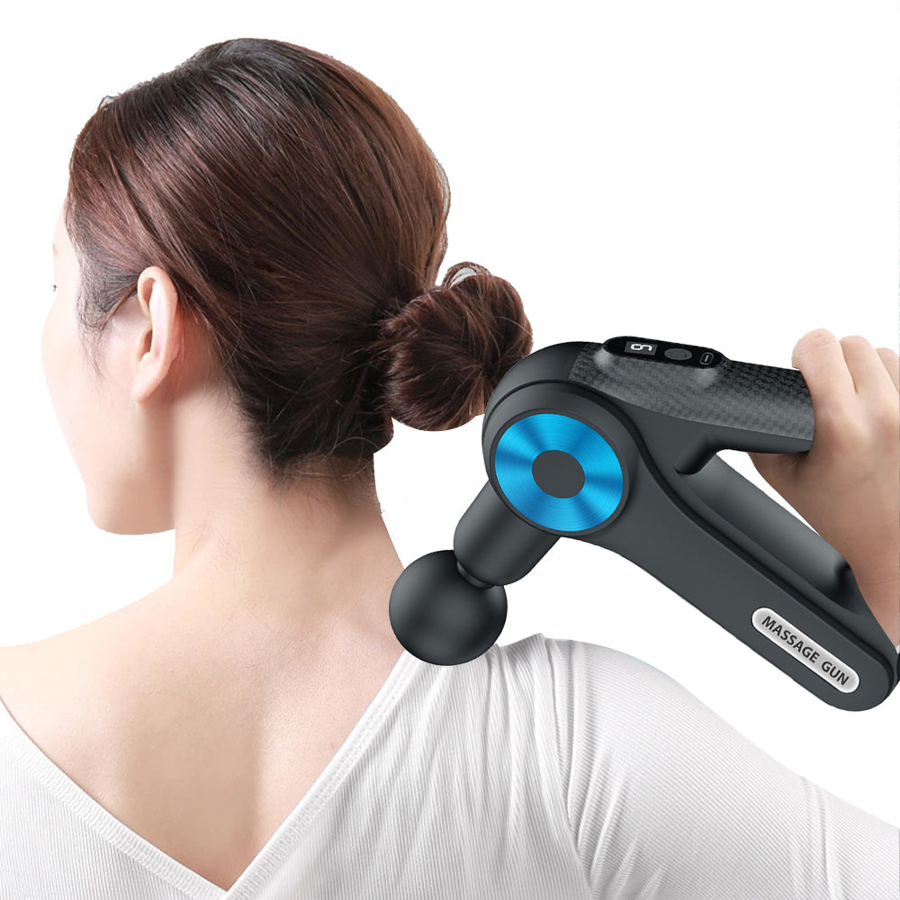 Handheld Muscle Massager with 9 Massage Heads Blue