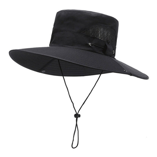 Unisex Sun Hats Boonie Hat Wide Brim Fishing Hiking Outdoor Hat Black