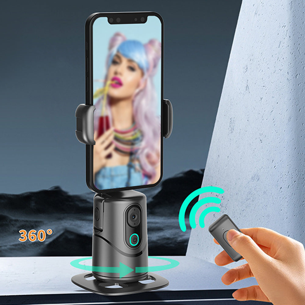 AI Smart Tracking Phone Gimbal 360-Degree Rotating Gesture Control Bluetooth Remote Face and Body Tracking