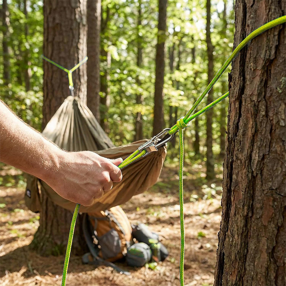 6 piece Guyline Tightener Camping Rope Lock Set-Green