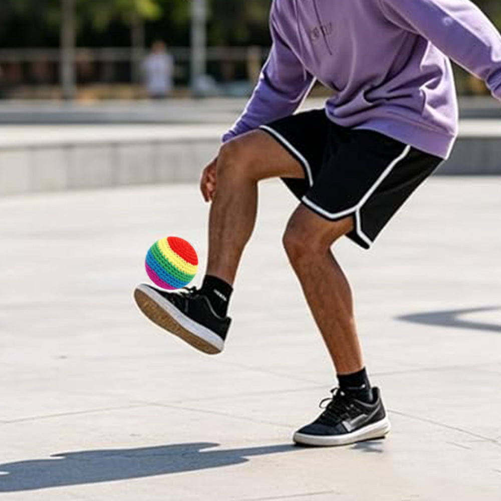12Pcs Funny Crochet Footbag Woven Kickball Soft Knitted Kick Balls Juggling Balls for Outdoor Play