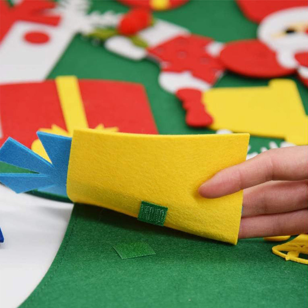 DIY Lighted Felt Christmas Tree Set Hanging Xmas Decorations with 3-Meter String Light