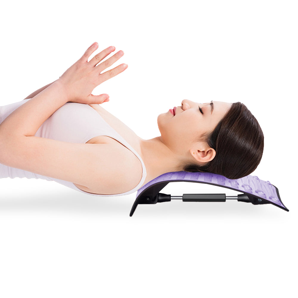 Back Stretcher Adjustable Back Neck Lumbar Support Board Purple