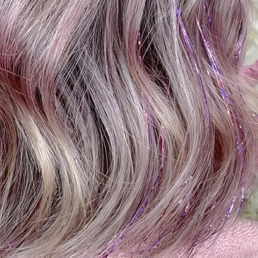 18Pcs Hair Tinsel for Girls 120cm Fairy Heat Resistant Tinsel Hair Extensions for Party Festival Decor