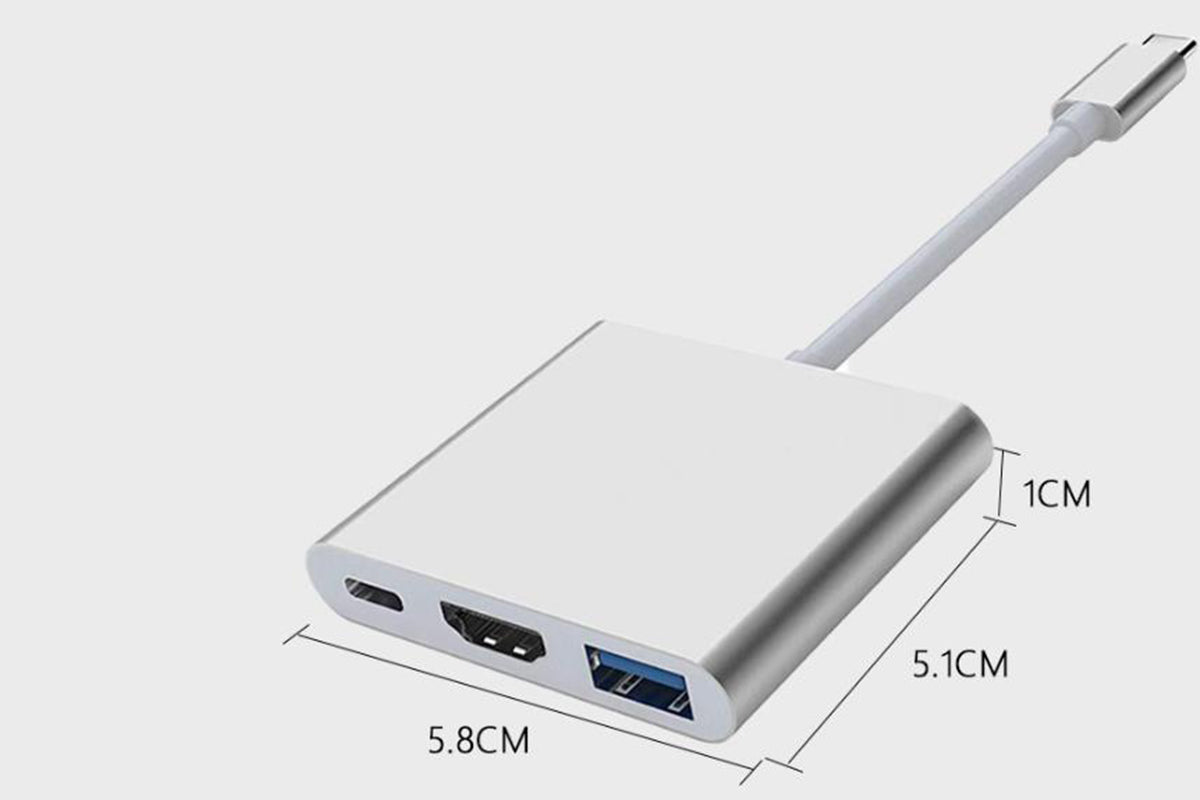 3 in 1 USB-C to HDMI Adapter Docking Station with USB 3.0 Ports for MacBook Lenovo