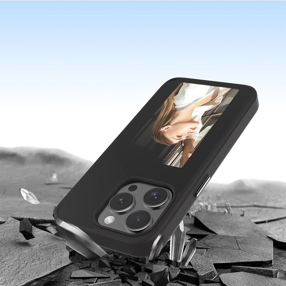 NFC E-Ink Phone Case Smart DIY Photo Rear Projection Screen Phone Case Black
