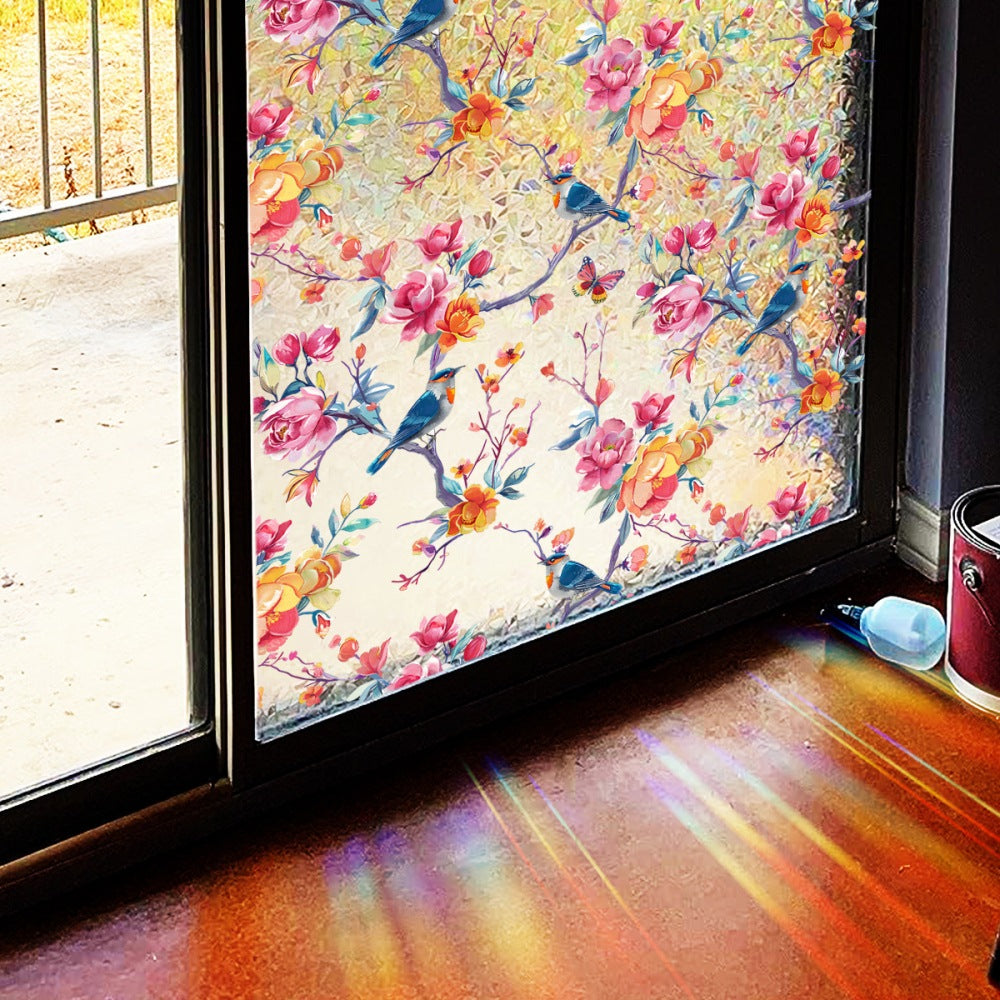 2Pcs Glass Window Privacy Static Cling Frosted Sticker Covering Film Style 2
