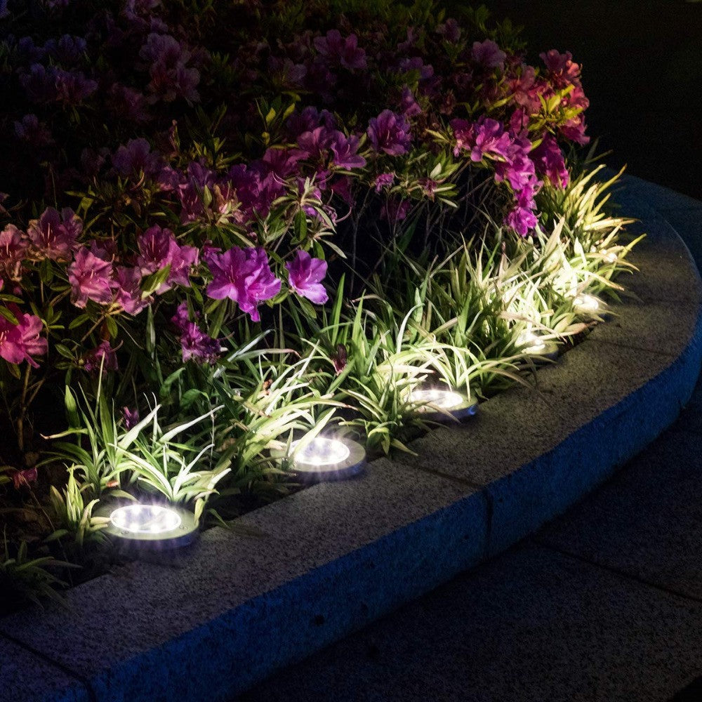 10-LED Solar Ground Lights-White color