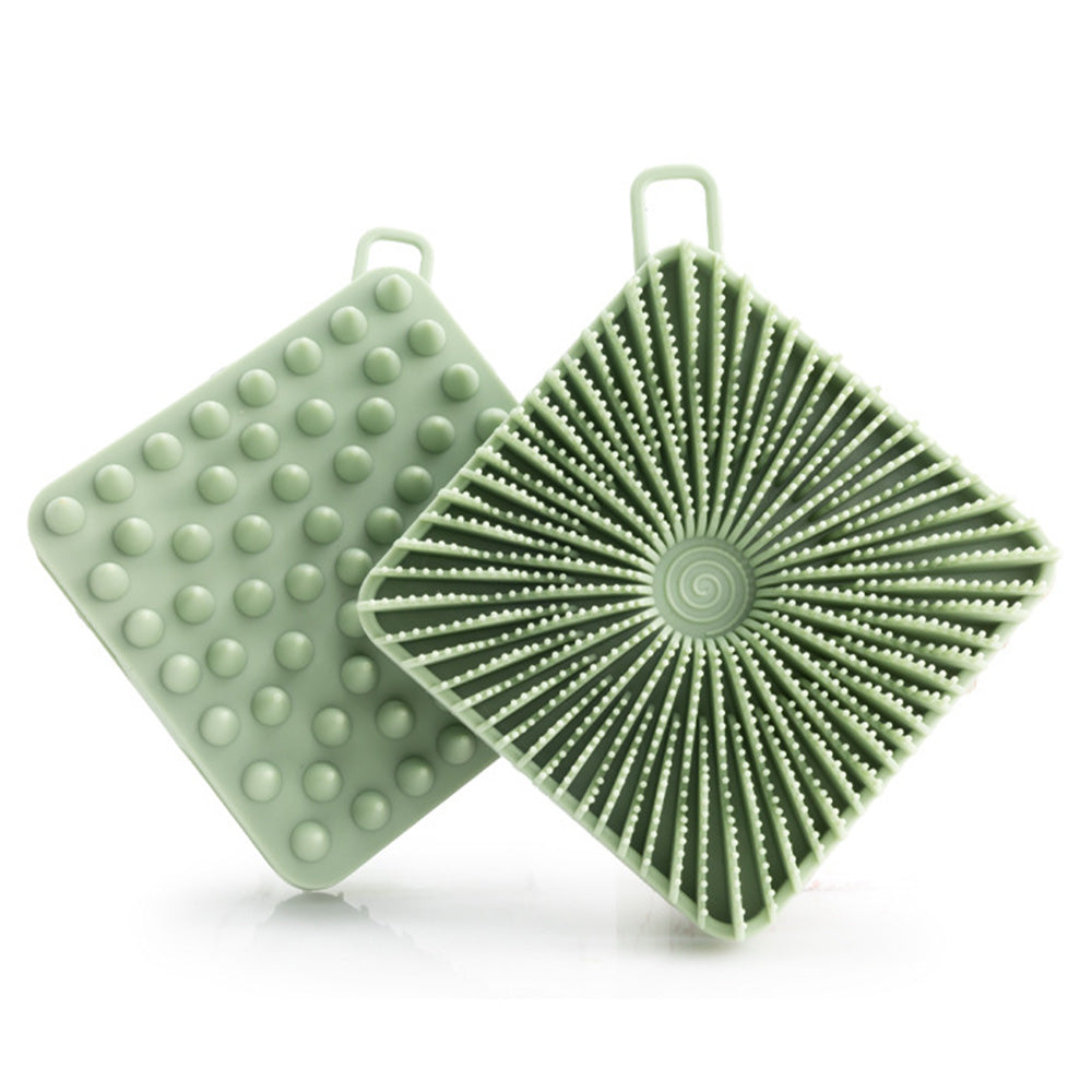 Dual-Sided Silicone Shower Body Brush ââ‚?Soft & Firm Exfoliating Scrubber Green