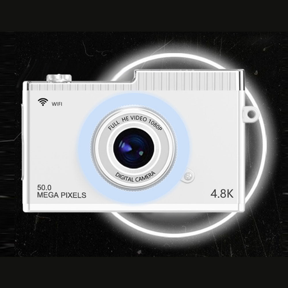 8X Zoom WIFI Digital Camera Retro Dua-Lens Auto Focus Camera with MP3 Player Various Games White