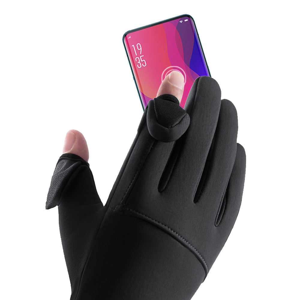 Winter Warm Gloves Water-Resistant Touch Screen Gloves for Cycling Fishing Skiing Hiking Travel Black