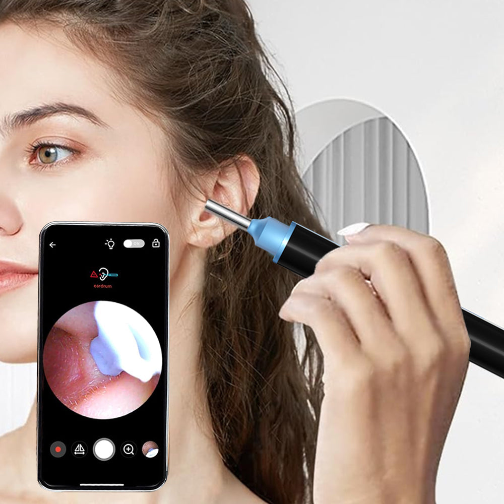 WiFi Ear Wax Removal Camera Ear Scope Visual Ear Cleaner Ear Wax Removal Tool Kit Black