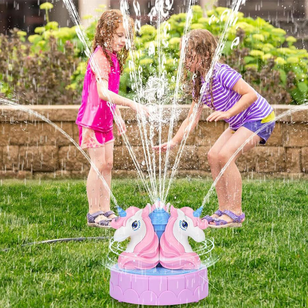 Water Sprinkler for Outdoor Play Water Spraying Toy for Summer Splashing Fun Toy Pink Unicorn