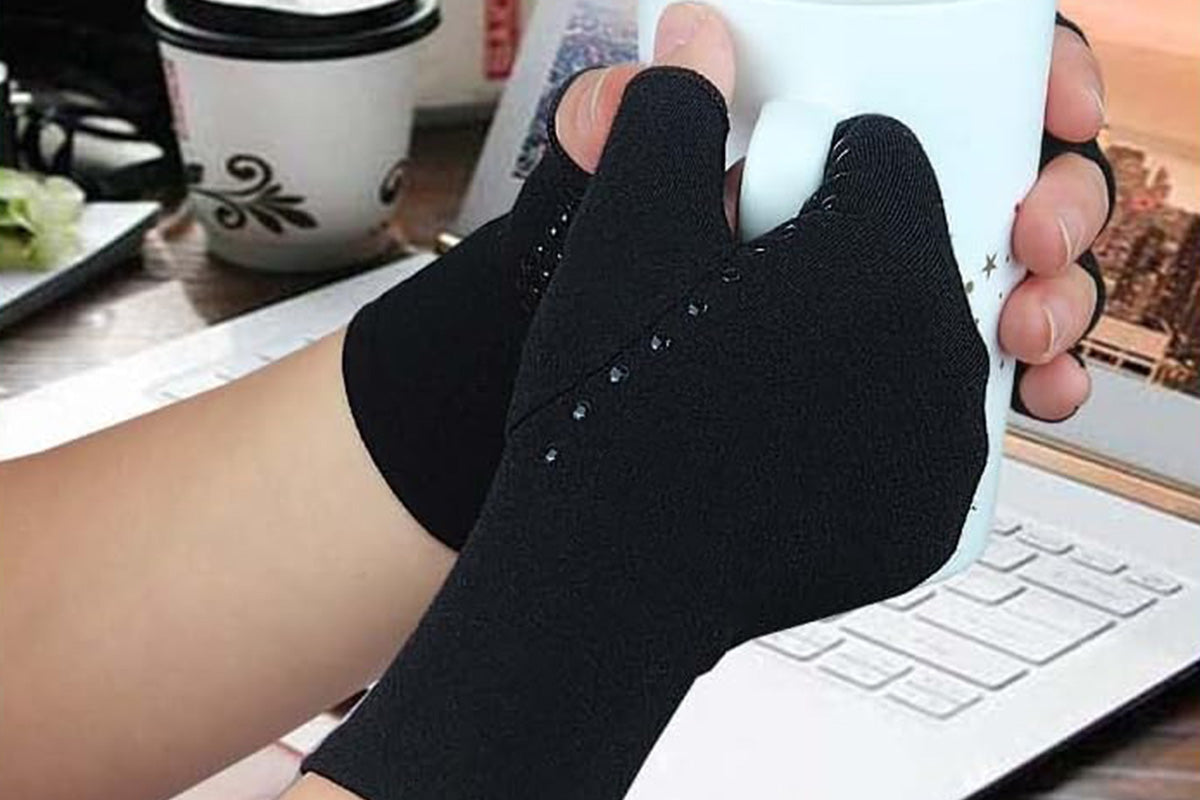 Women Arthritis Compression Gloves Anti-Slip for Hand Pain and Osteoarthritis -Black