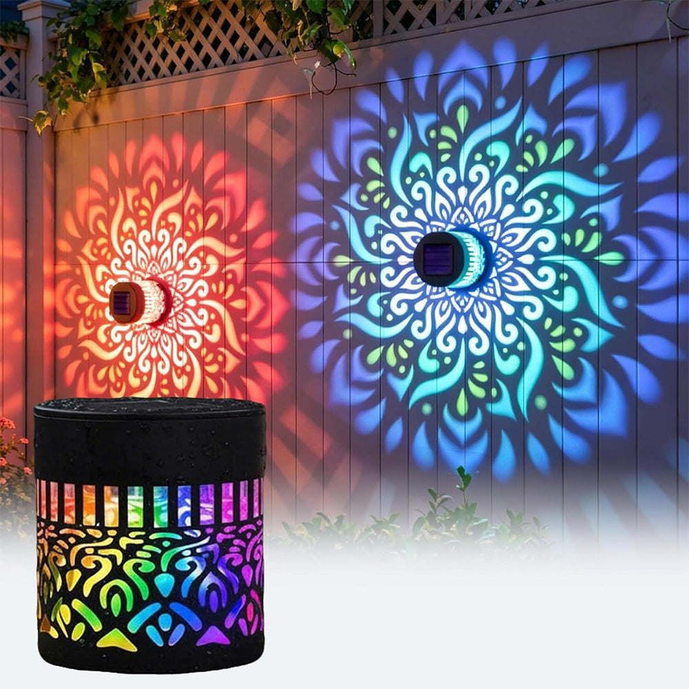 Solar Mandala Wall Light -Purple and Red