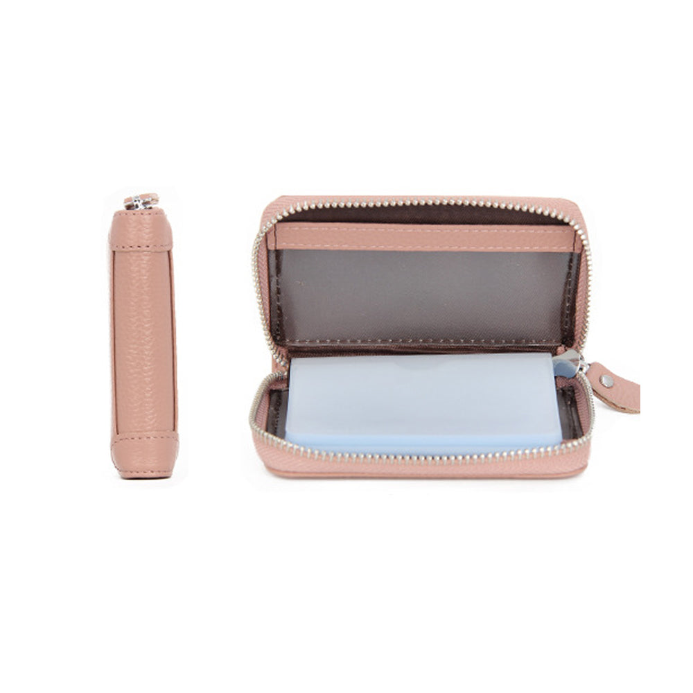 Men's Credit Card Holder Leather Wallet Business Case Slim ID Purse Pink