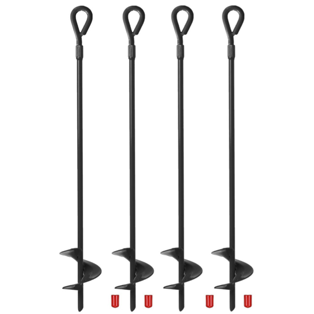 4Pcs Set 38cm Ground Anchors Black Shed Anchor Kit Ground Stakes