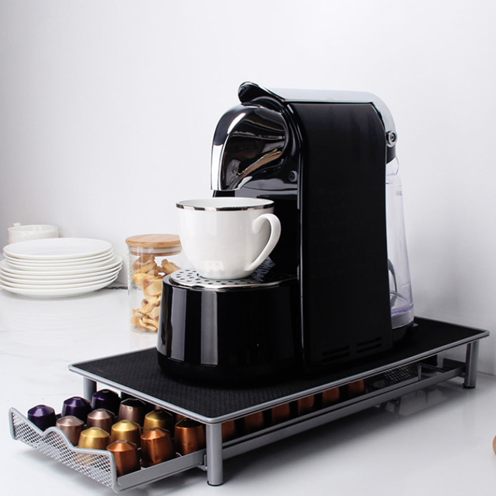 40-Pod Coffee Capsules Holder Rack Drawer Style Storage Organizer Stand for Nespresso Grey