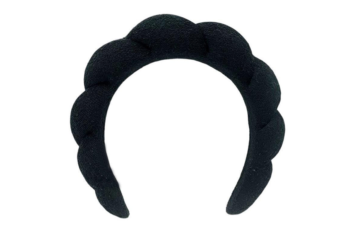 Women Mimi And Co Spa Headband Sponge Washing Face Makeup Skincare Puffy Headband-Black